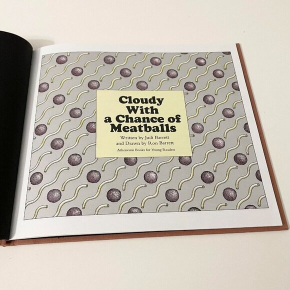 Vtg 1978 Cloudy with A Chance of Meatballs by Judi Barrett - Picture 8 of 16
